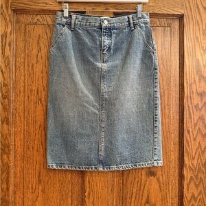 Classic Vintage Denim Pencil Skirt - 28” waist